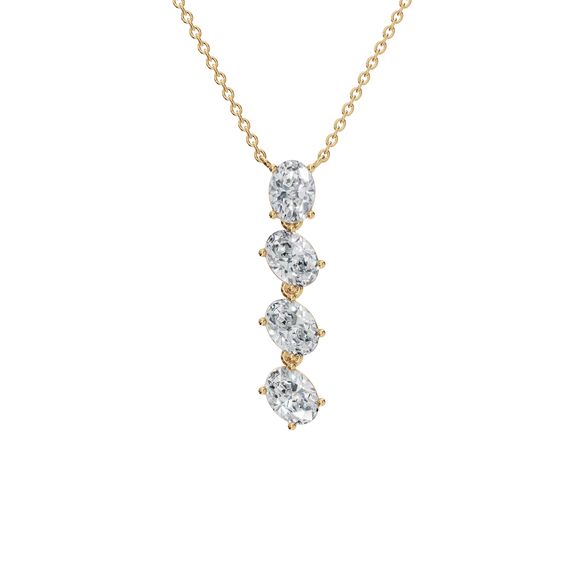 Oval Lab Grown Diamond Necklace – New Year Gift for Her