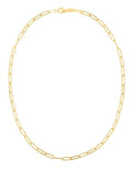 14K Yellow Gold 4mm Elongated Paperclip Chain Necklace