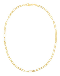 14K Yellow Gold 4mm Elongated Paperclip Chain Necklace