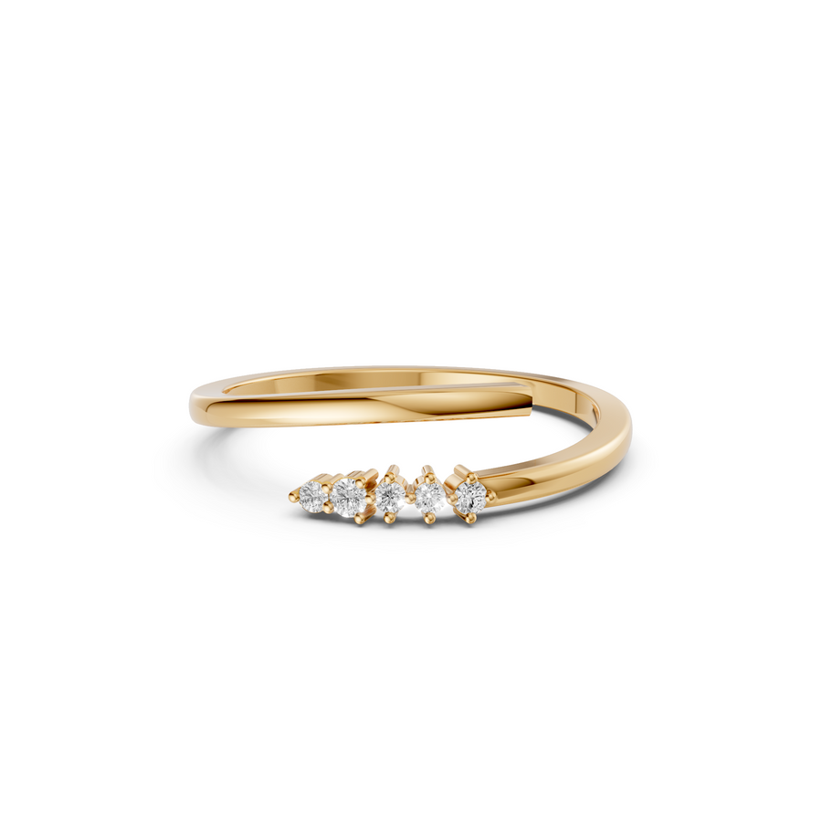 Nova Round Diamond Open Stacking Ring in Gold