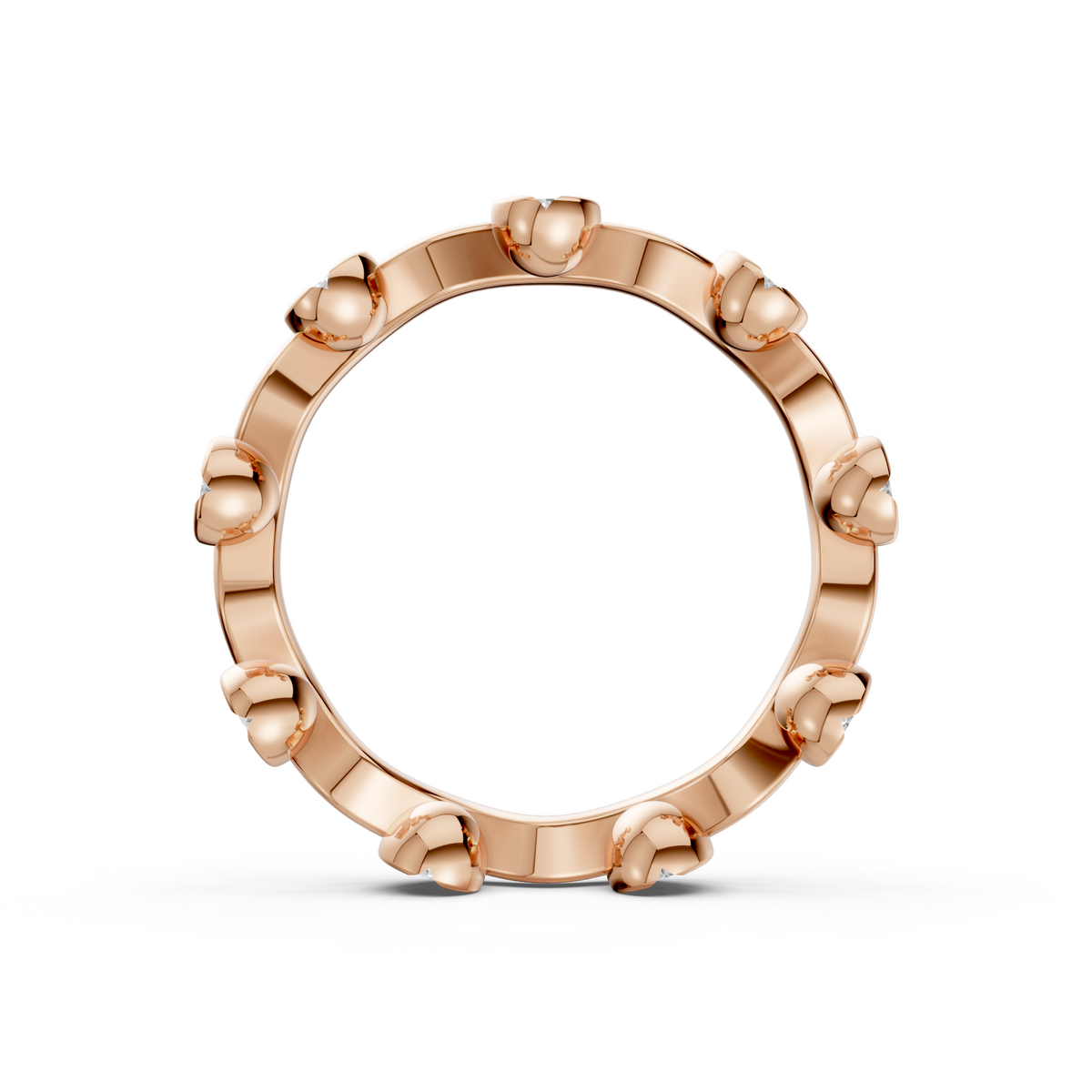 Willow Round Diamond Wavy Eternity Ring in Gold