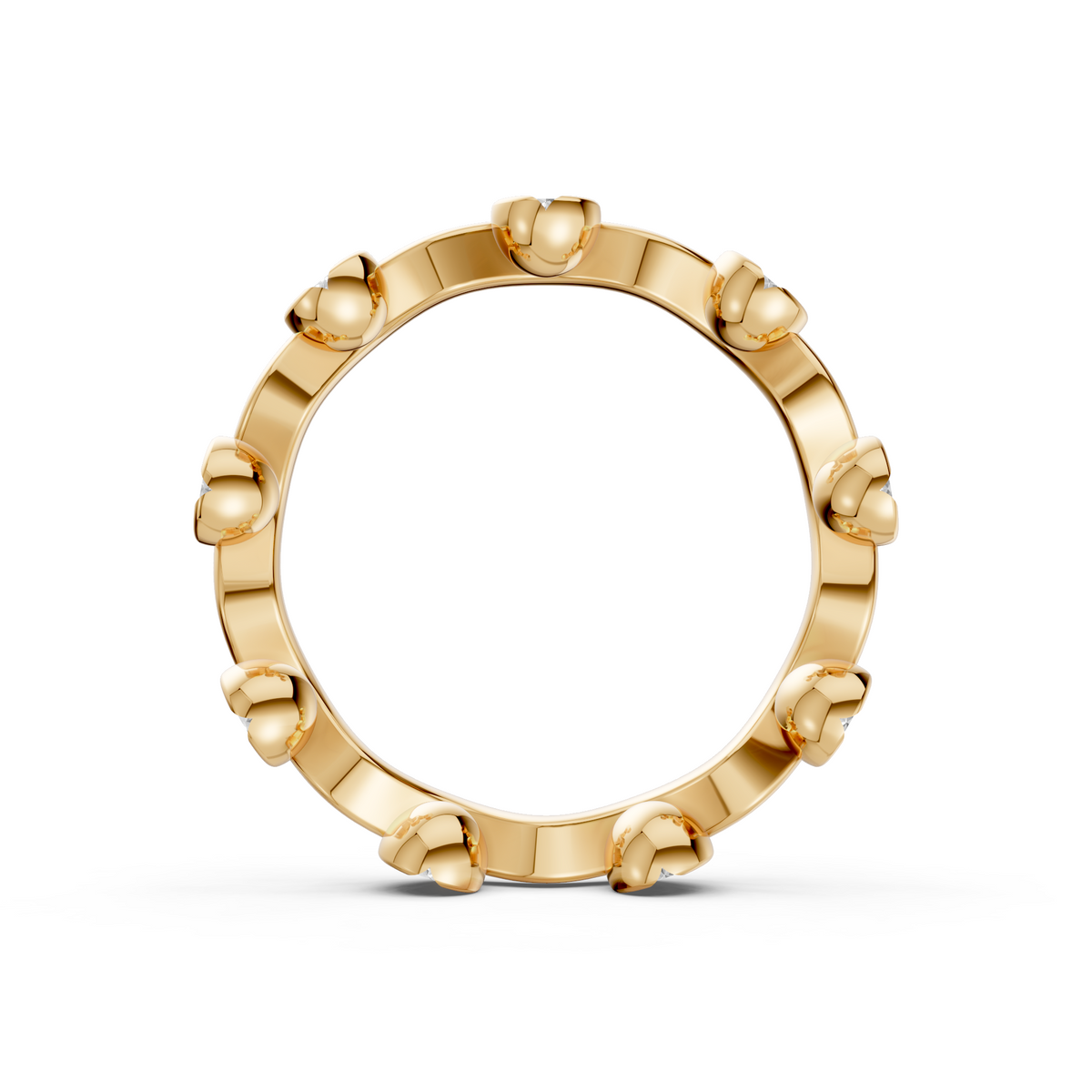 Willow Round Diamond Wavy Eternity Ring in Gold
