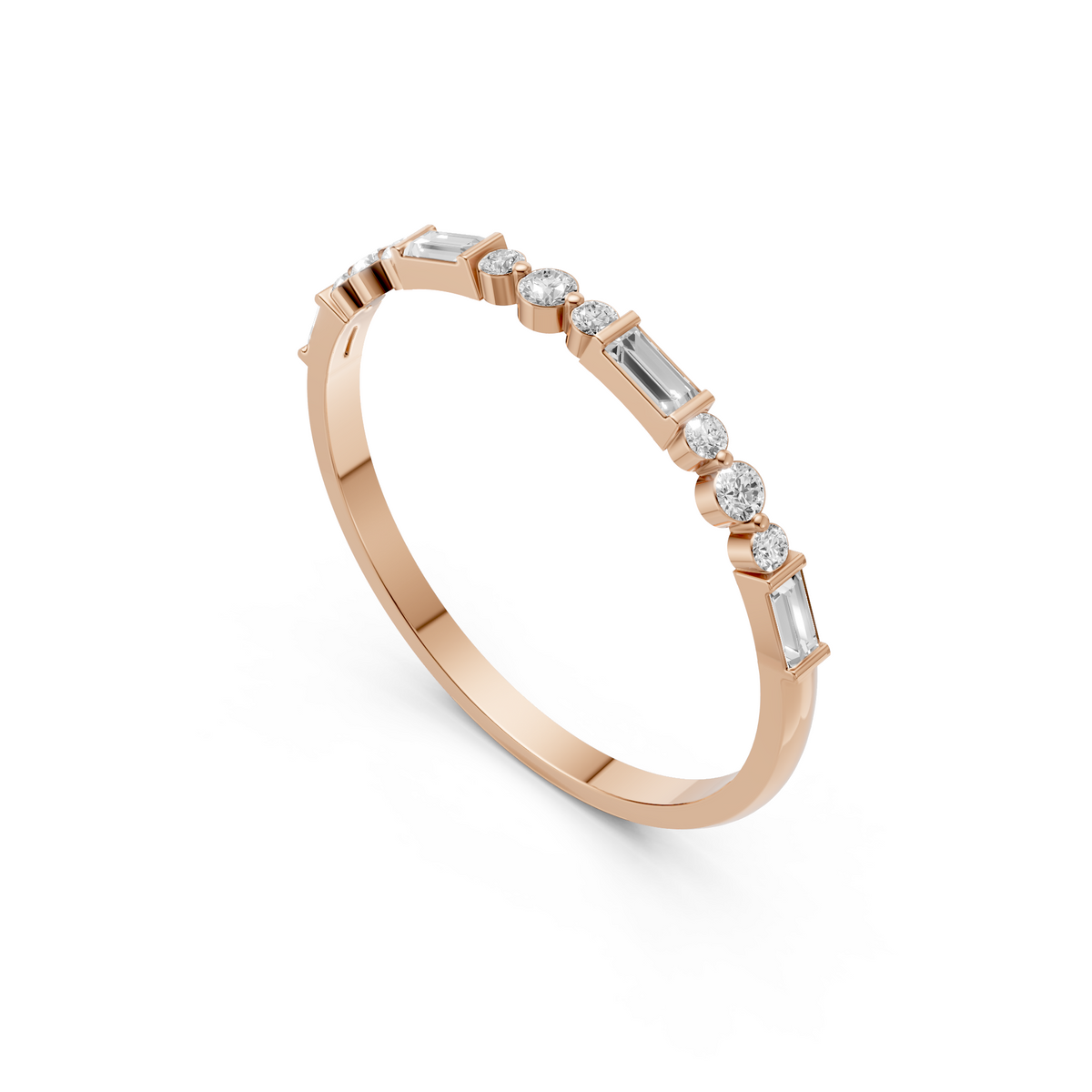 Harlow Baguette & Round Diamond Half Eternity Ring