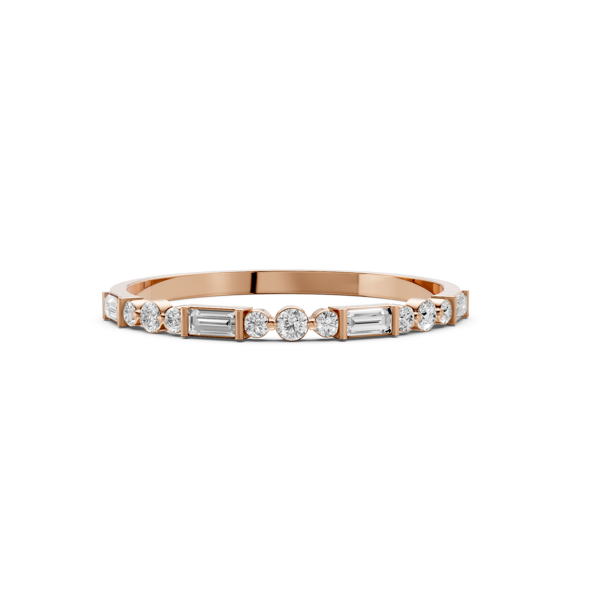 Harlow Baguette & Round Diamond Half Eternity Ring