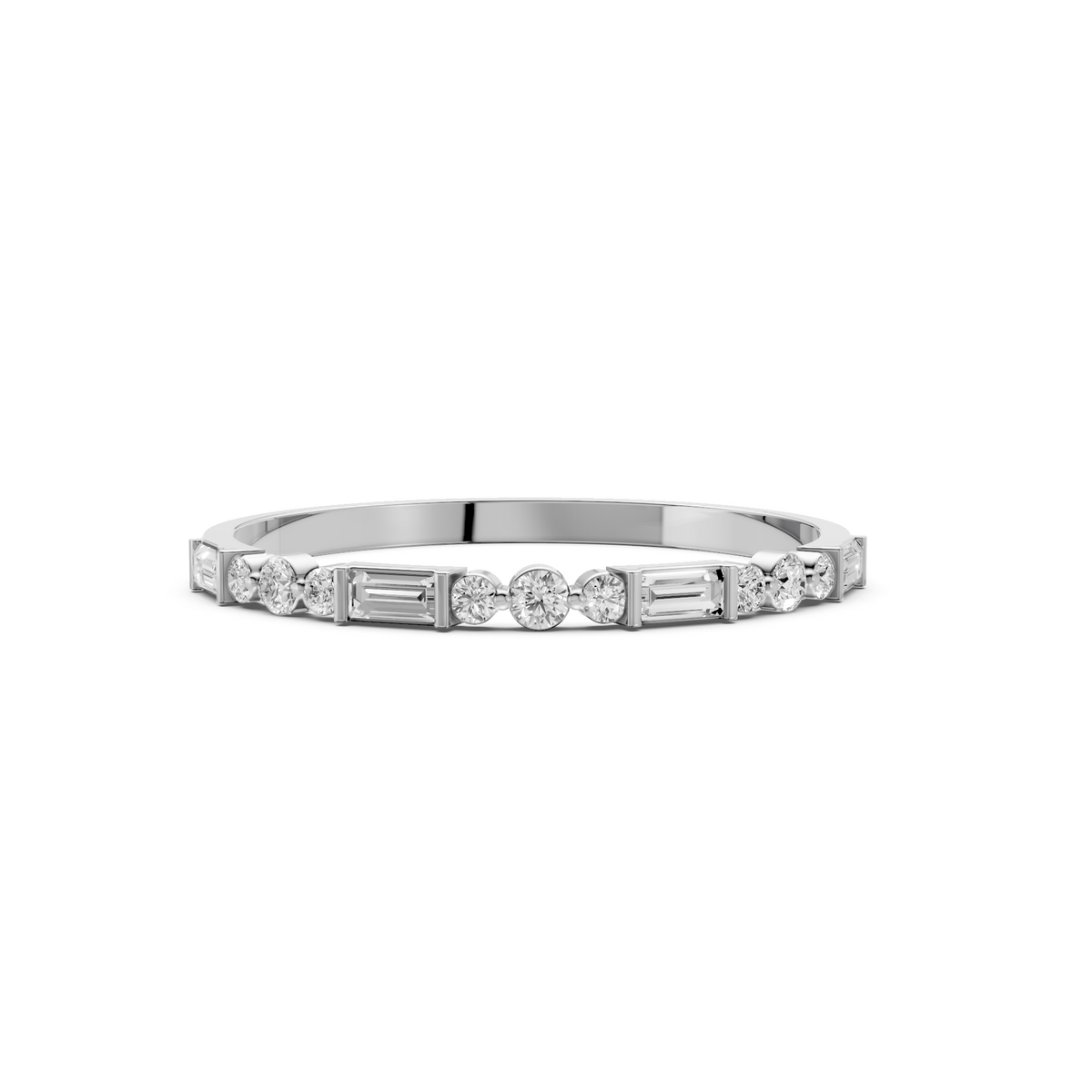 Harlow Baguette & Round Diamond Half Eternity Ring