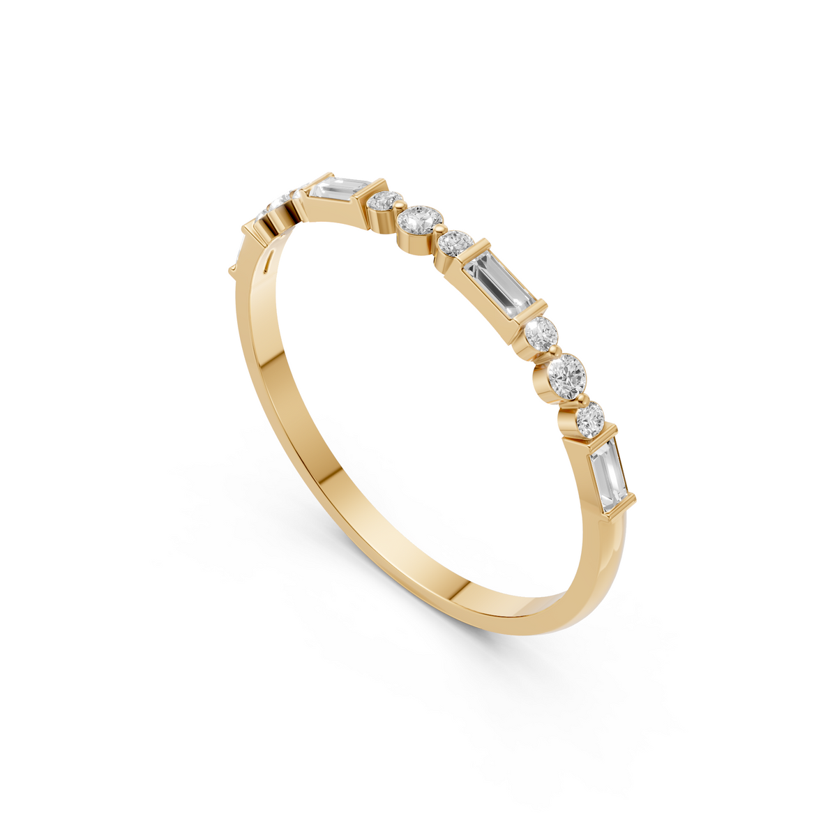 Harlow Baguette & Round Diamond Half Eternity Ring