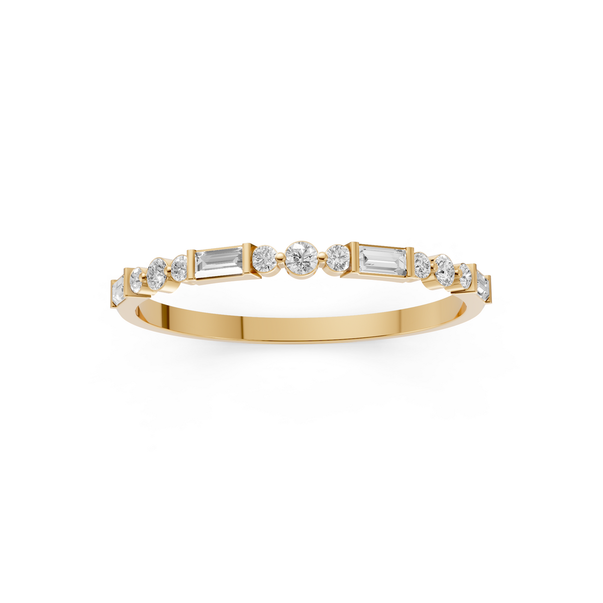 Harlow Baguette & Round Diamond Half Eternity Ring