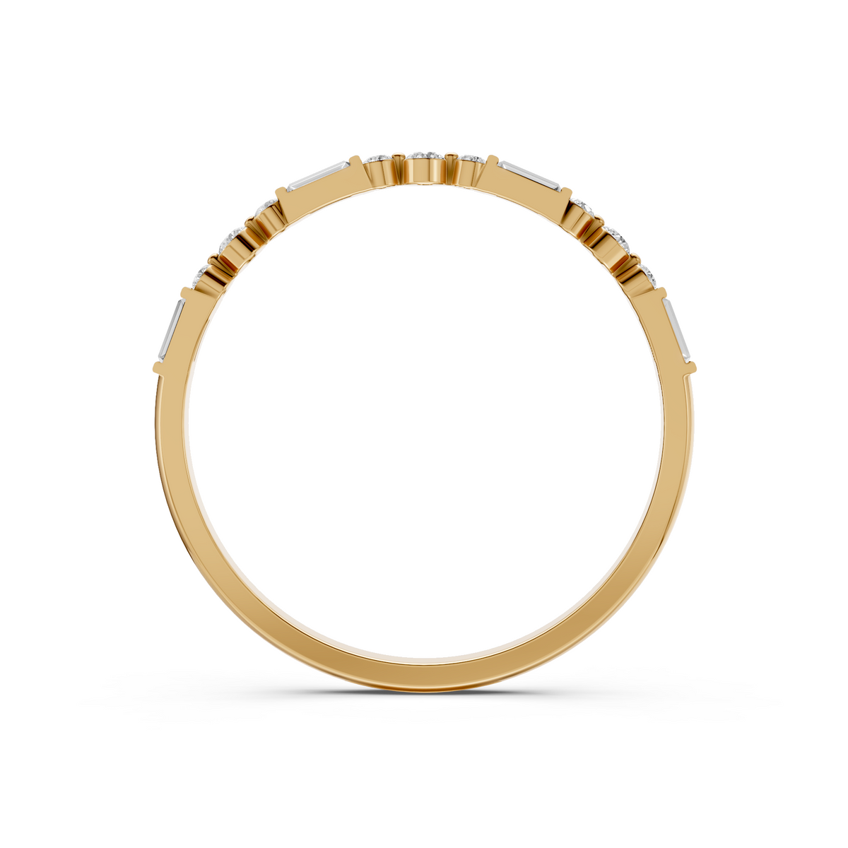 Harlow Baguette & Round Diamond Half Eternity Ring