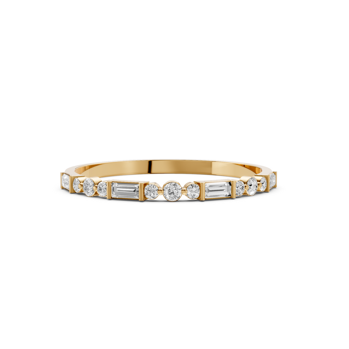 Harlow Baguette & Round Diamond Half Eternity Ring