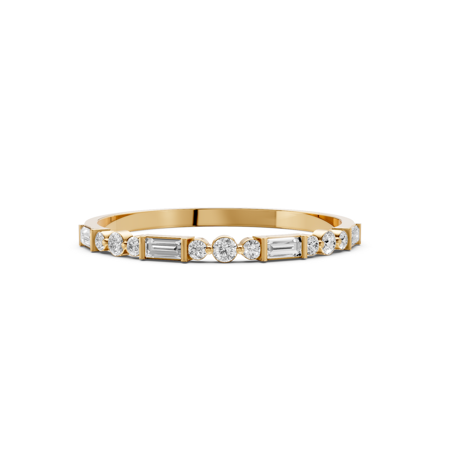 Harlow Baguette & Round Diamond Half Eternity Ring