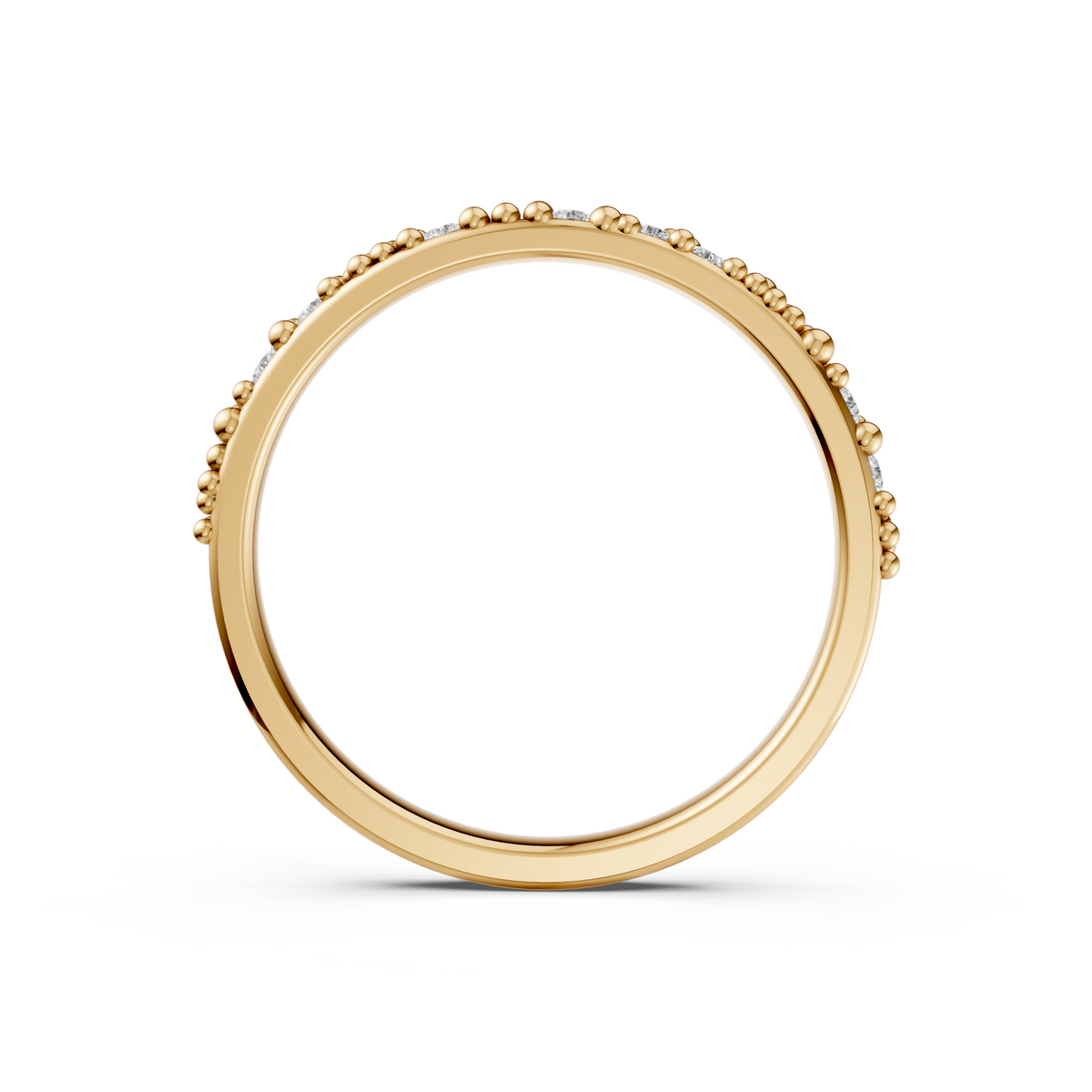 Elara Round Diamond Beaded Wedding Band