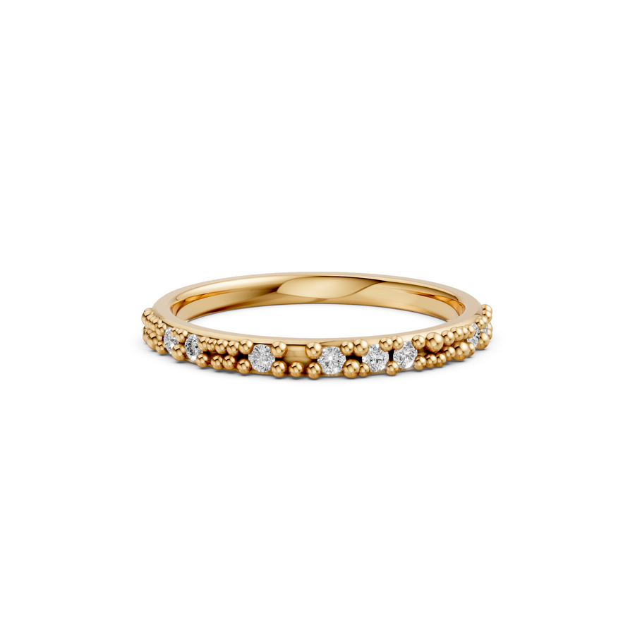 Elara Round Diamond Beaded Wedding Band