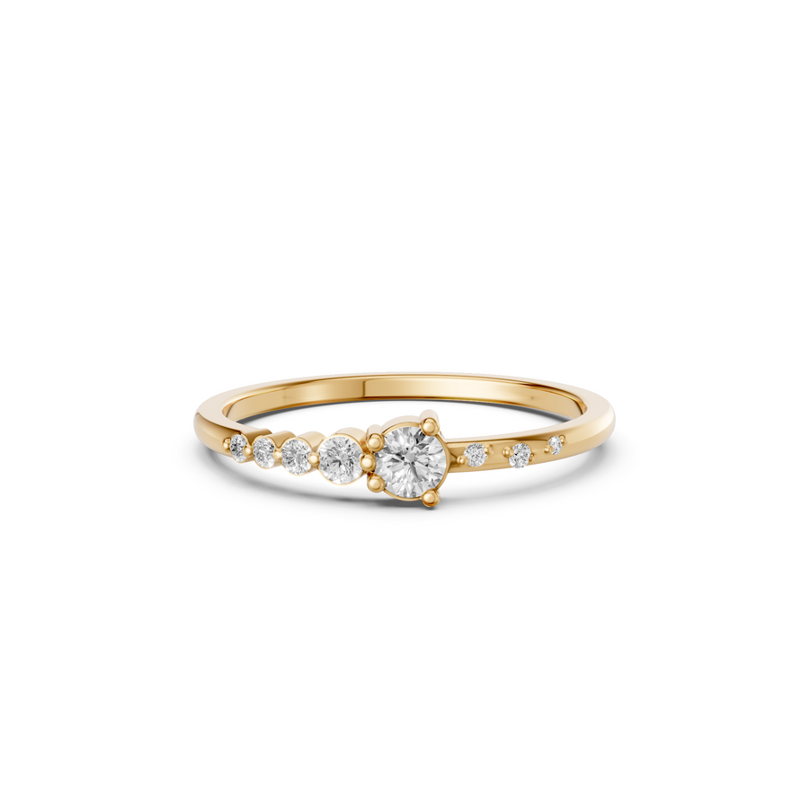 Elara Diamond Graduated Prong Set Engagement Ring in Gold