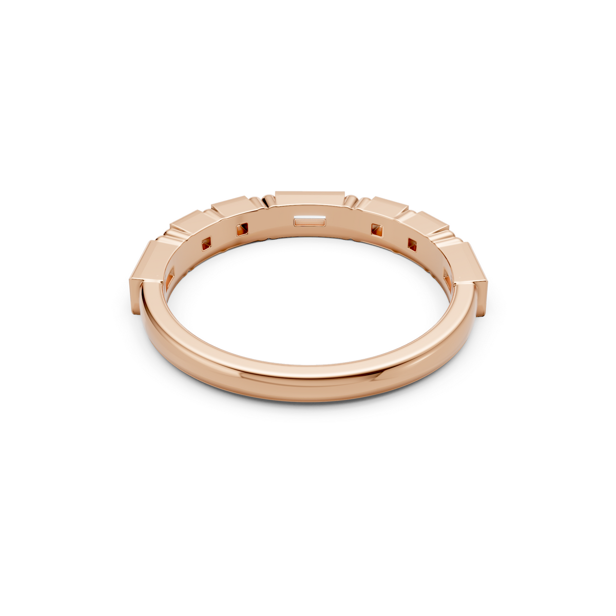 Princess & Emerald Cut Diamond Band Ring in Gold 14K Yellow Gold