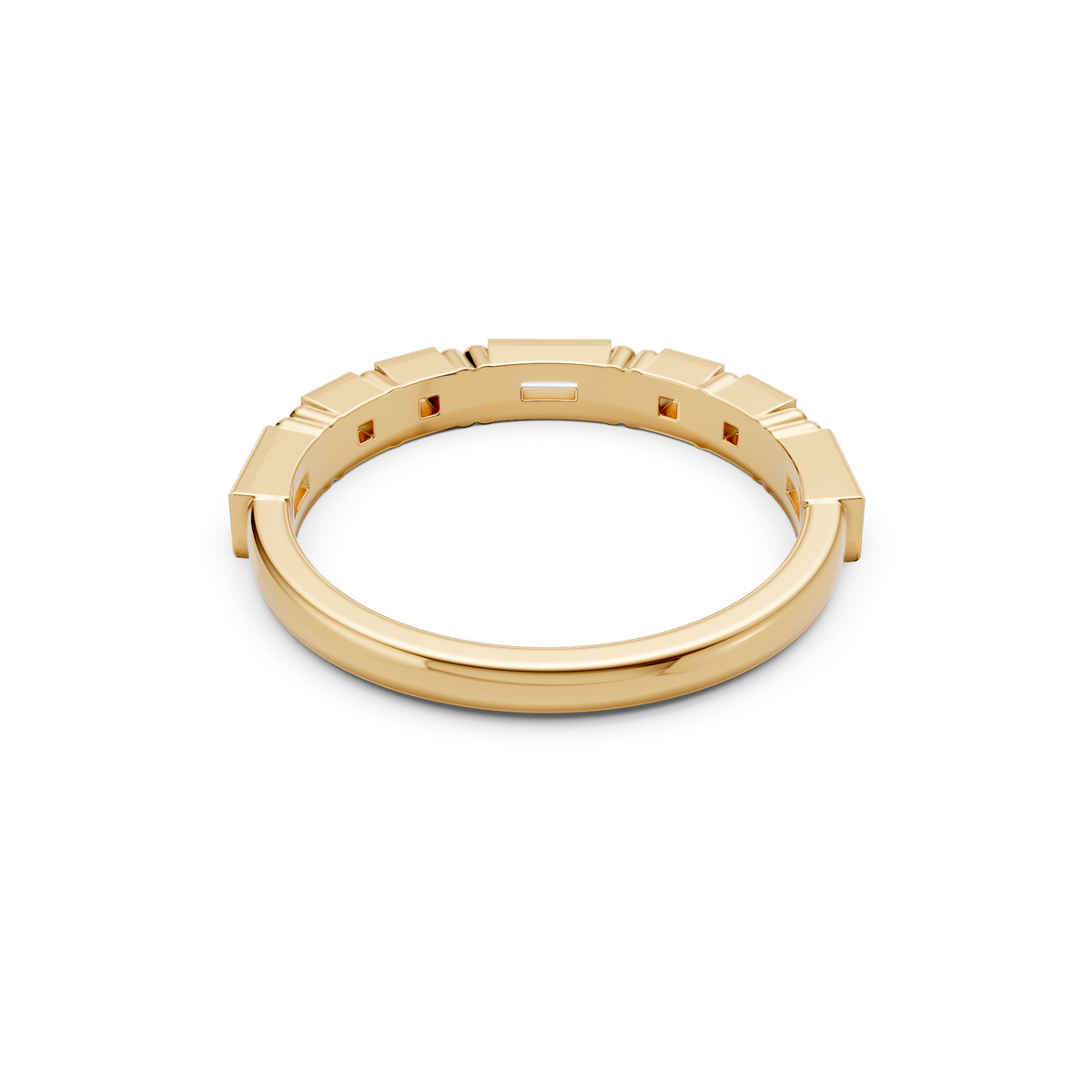 Princess & Emerald Cut Diamond Band Ring in Gold 14K Yellow Gold