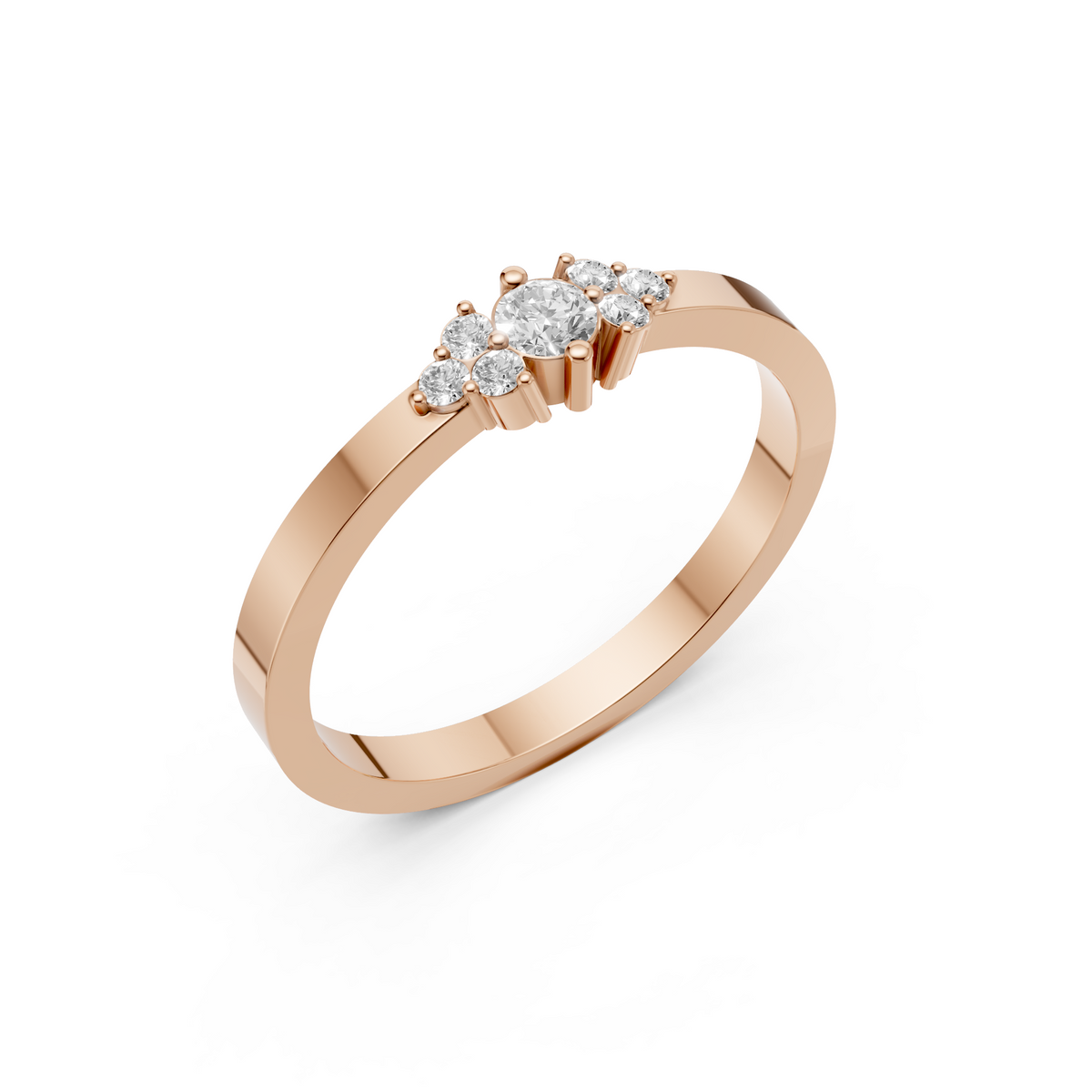 Harlow Diamond Cluster Engagement Ring in Gold