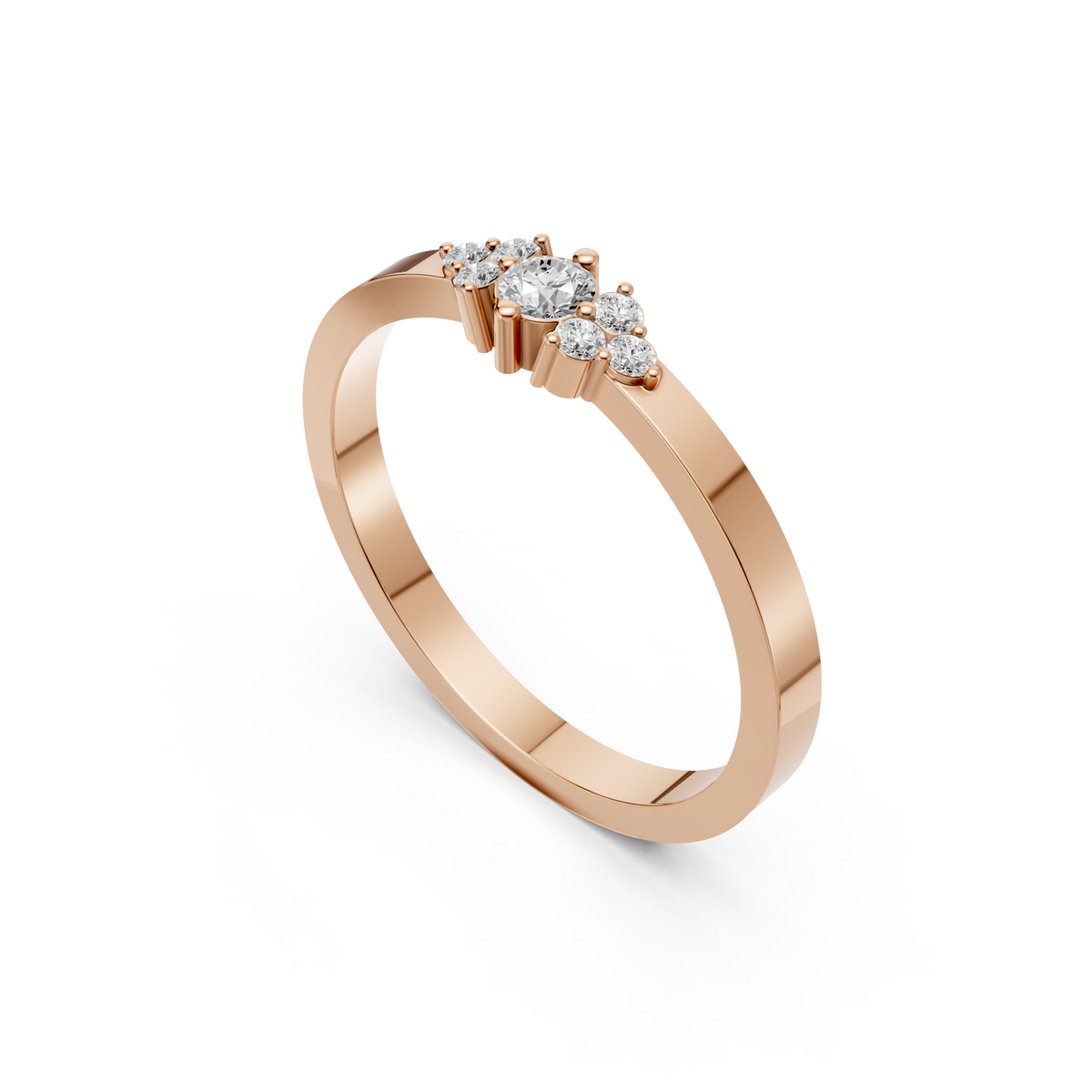 Harlow Diamond Cluster Engagement Ring in Gold