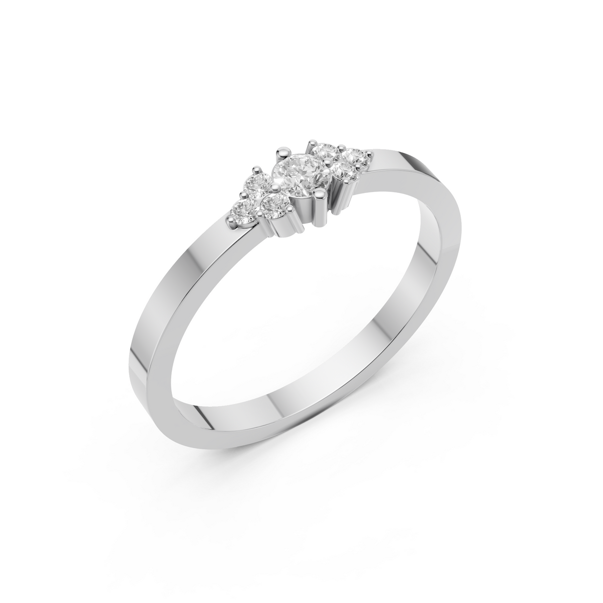 Harlow Diamond Cluster Engagement Ring in Gold
