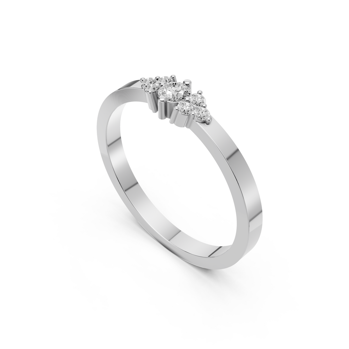 Harlow Diamond Cluster Engagement Ring in Gold