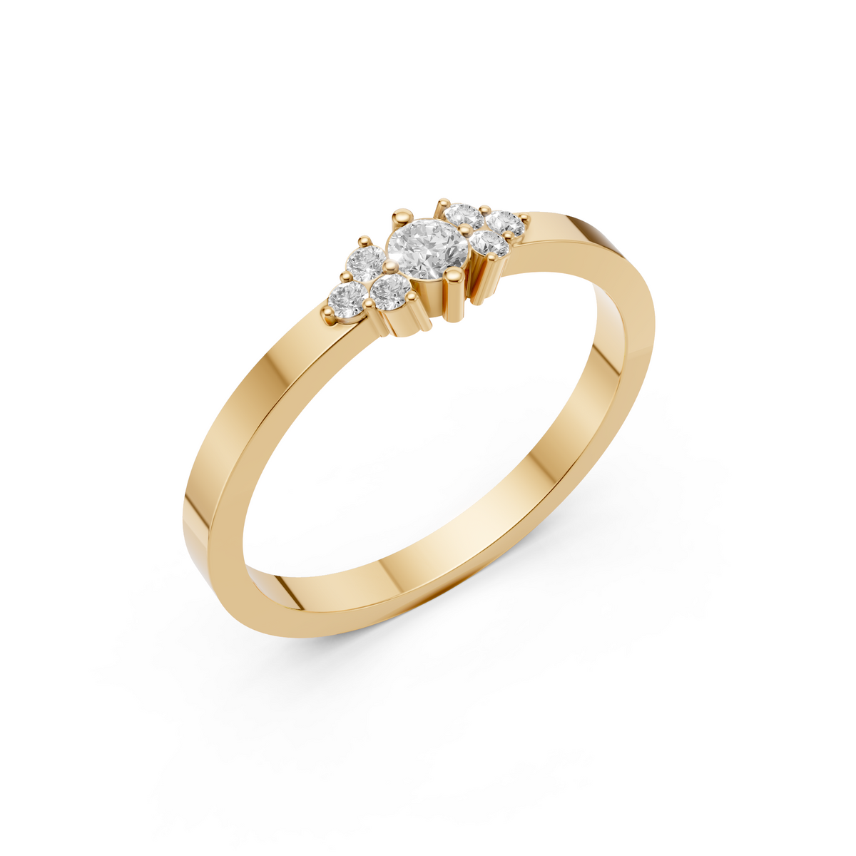 Harlow Diamond Cluster Engagement Ring in Gold