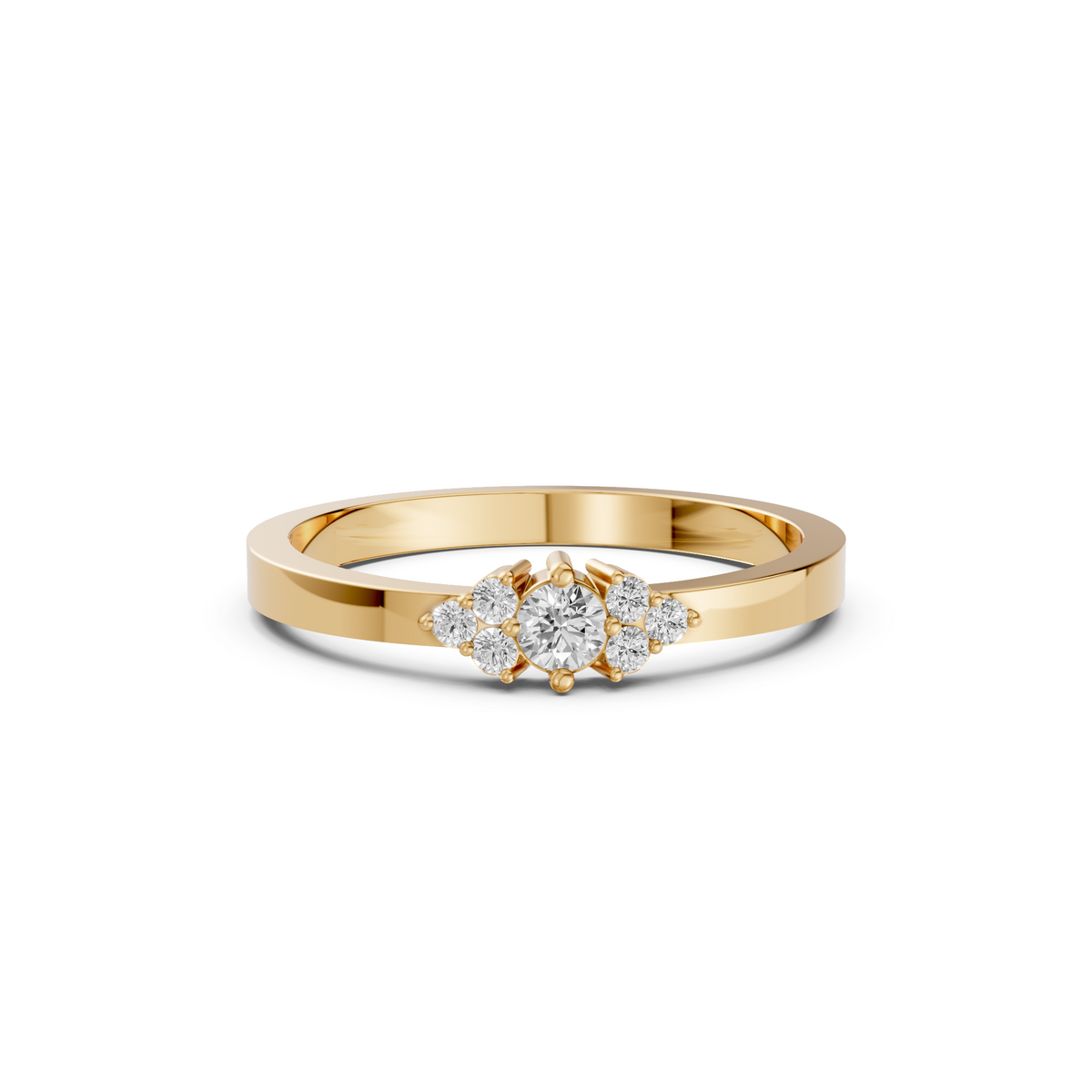 Harlow Diamond Cluster Engagement Ring in Gold