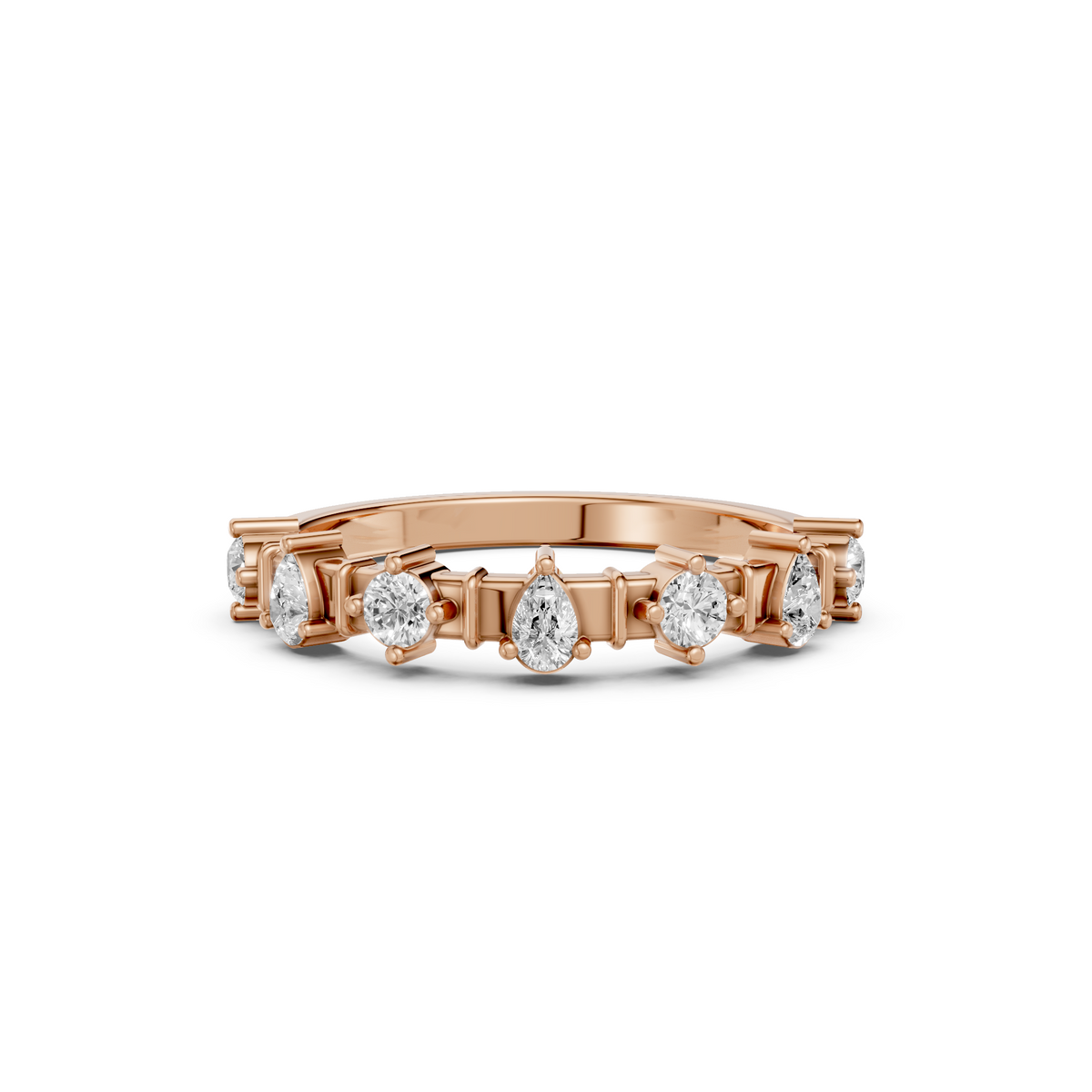 Celeste Pear Diamond Half Eternity Ring in Gold