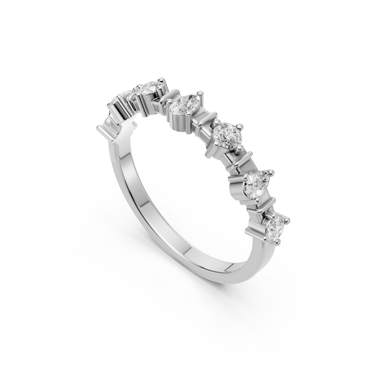 Celeste Pear Diamond Half Eternity Ring in Gold