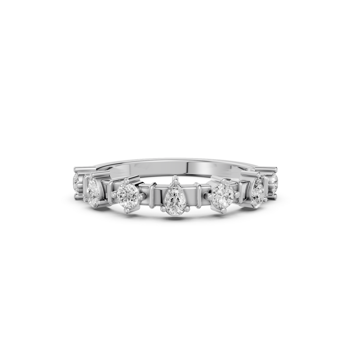 Celeste Pear Diamond Half Eternity Ring in Gold