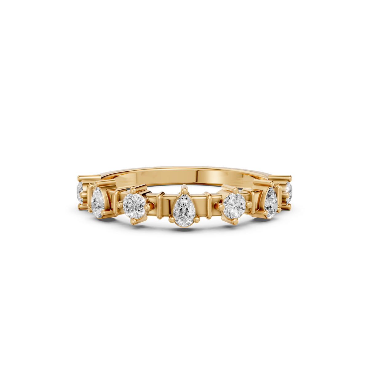 Celeste Pear Diamond Half Eternity Ring in Gold