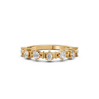 Celeste Pear Diamond Half Eternity Ring in Gold