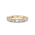 Celeste Emerald Cut Diamond Half Eternity Ring in Gold