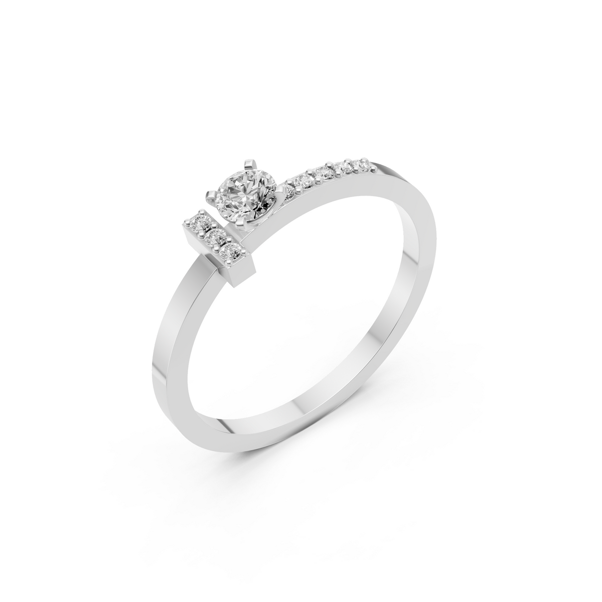 Harlow Round Diamond Statement Ring in 14K Gold