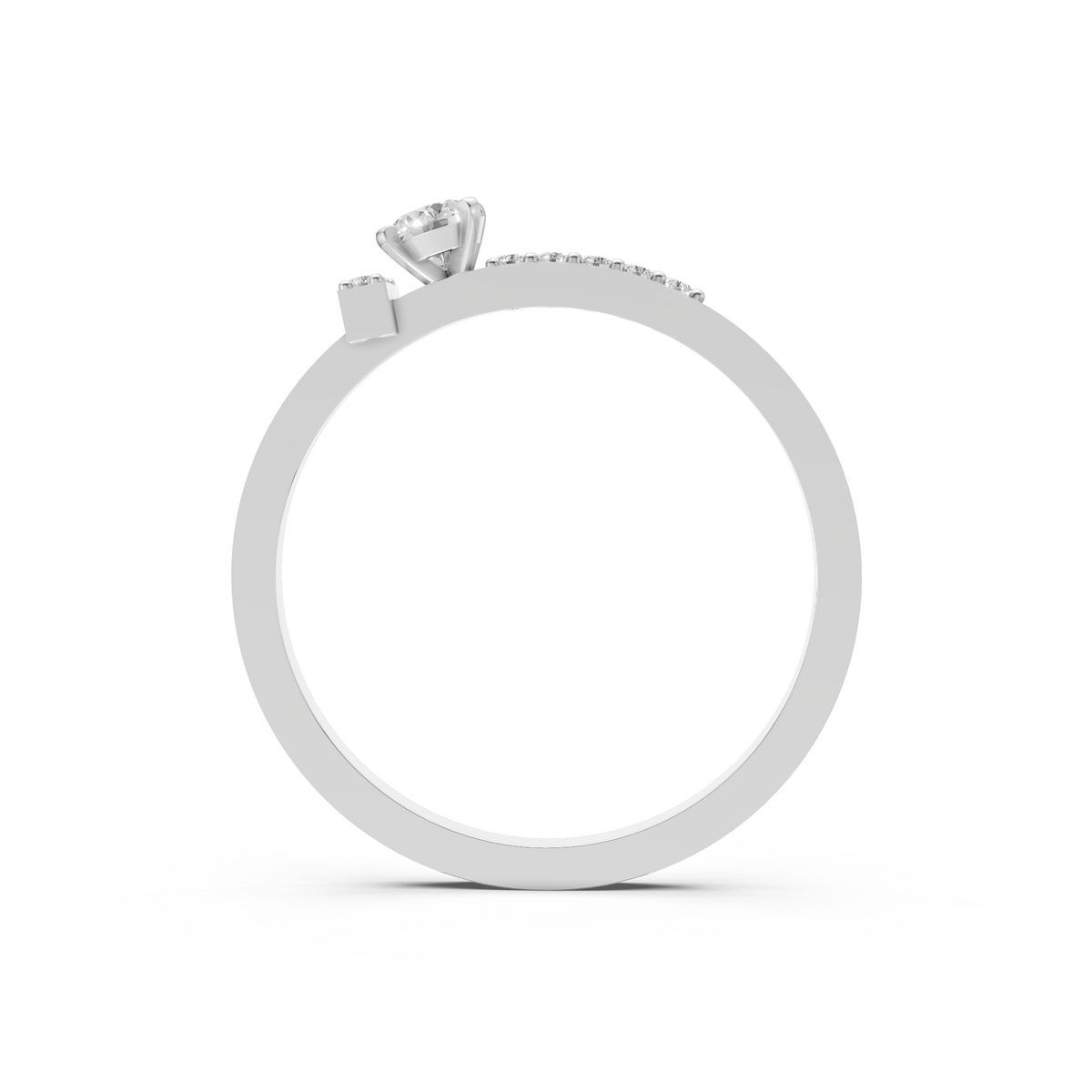 Harlow Round Diamond Statement Ring in 14K Gold