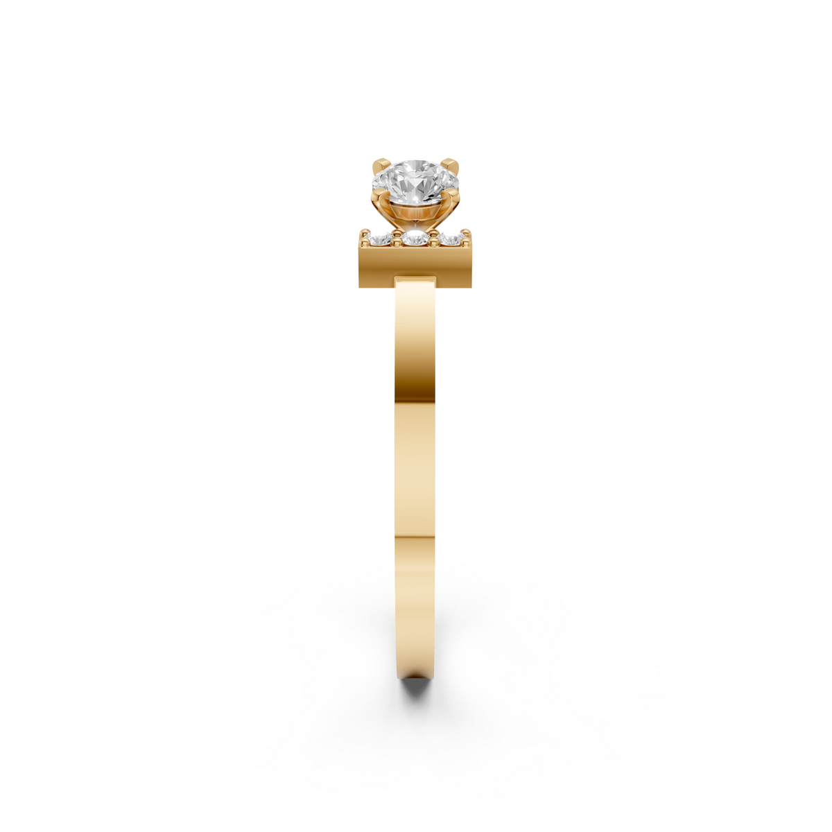 Harlow Round Diamond Statement Ring in 14K Gold