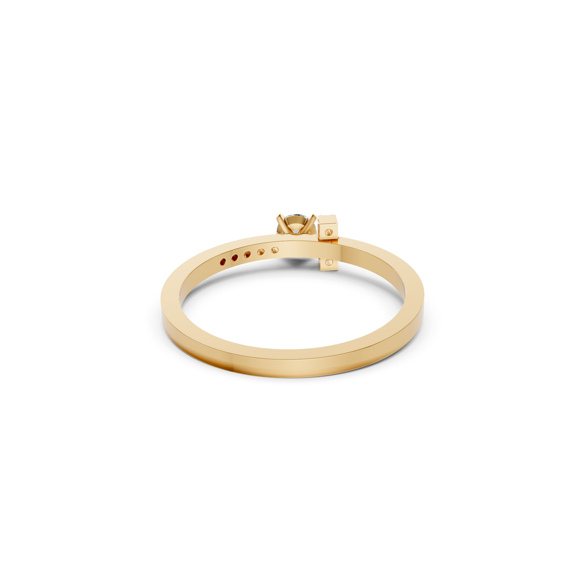 Harlow Round Diamond Statement Ring in 14K Gold