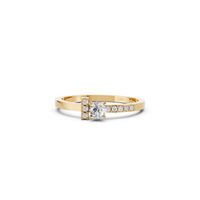 Harlow Round Diamond Statement Ring in 14K Gold