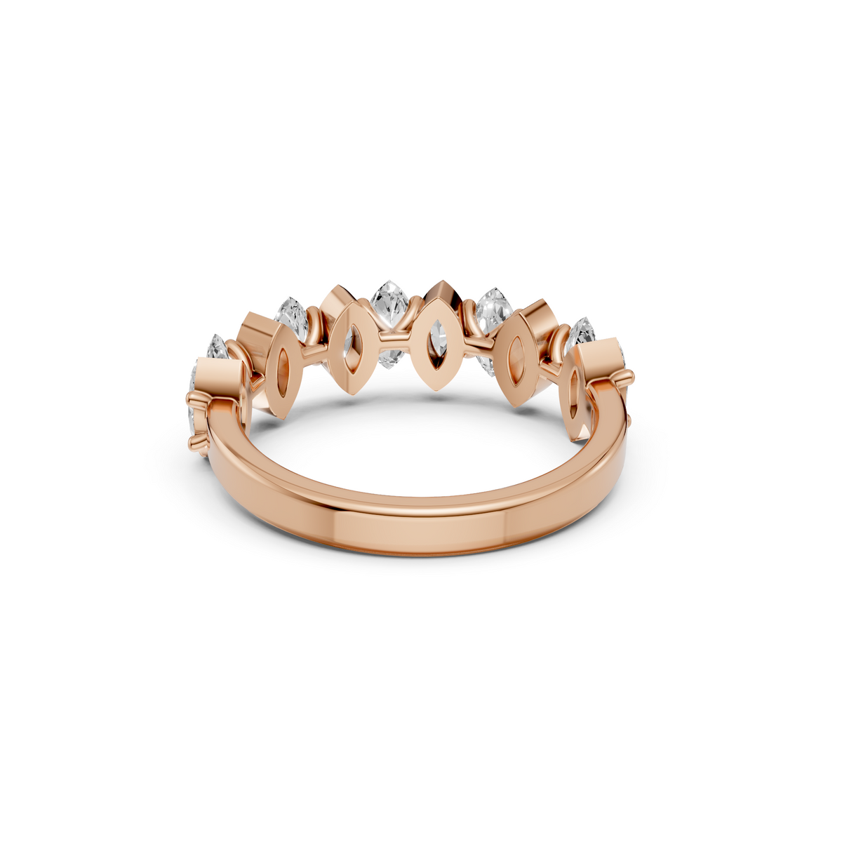 Marquise Diamond Half Eternity Wedding Band