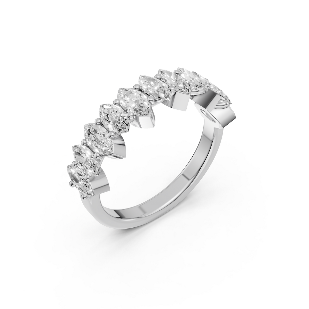 Marquise Diamond Half Eternity Wedding Band