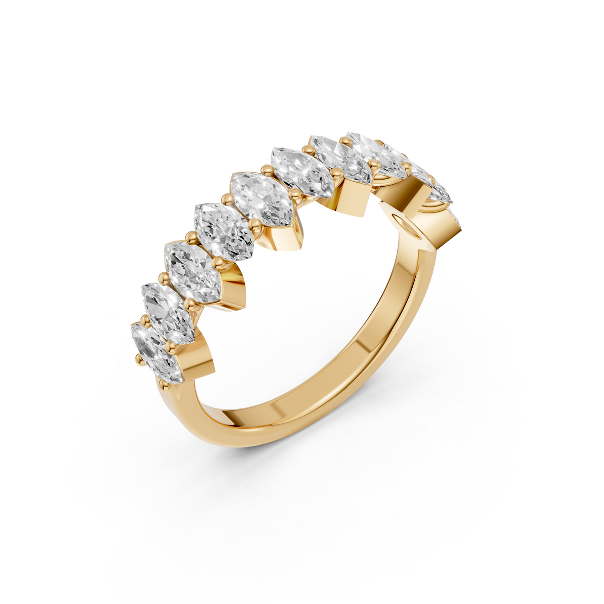 Marquise Diamond Half Eternity Wedding Band