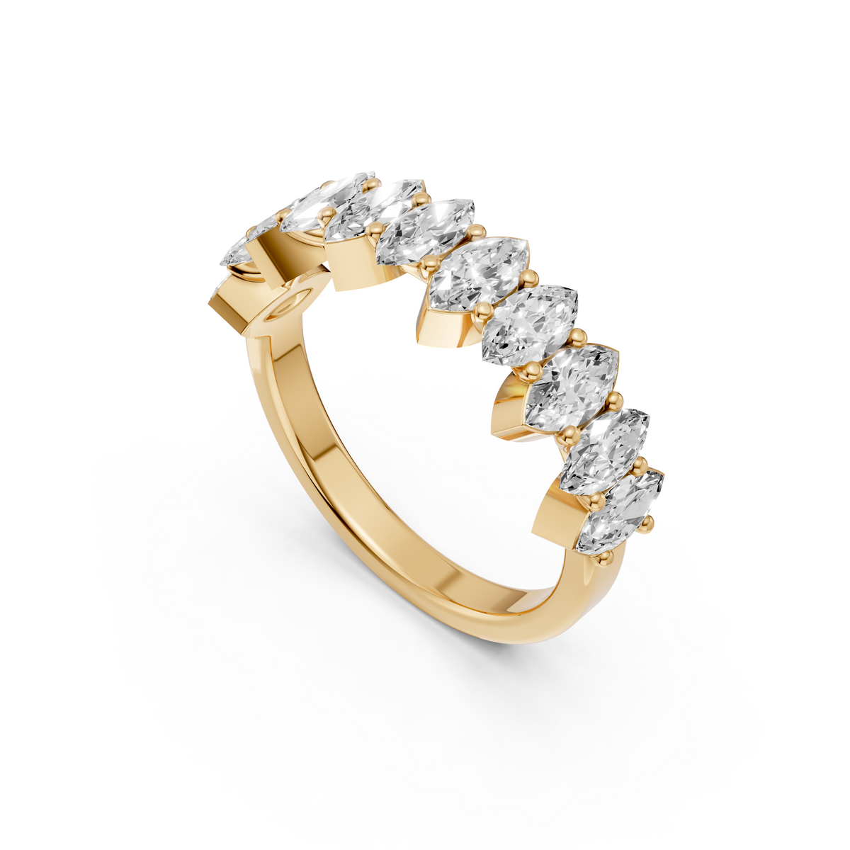 Marquise Diamond Half Eternity Wedding Band
