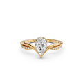 Twisted Pear Pave Engagement Ring in 14K Solid Gold