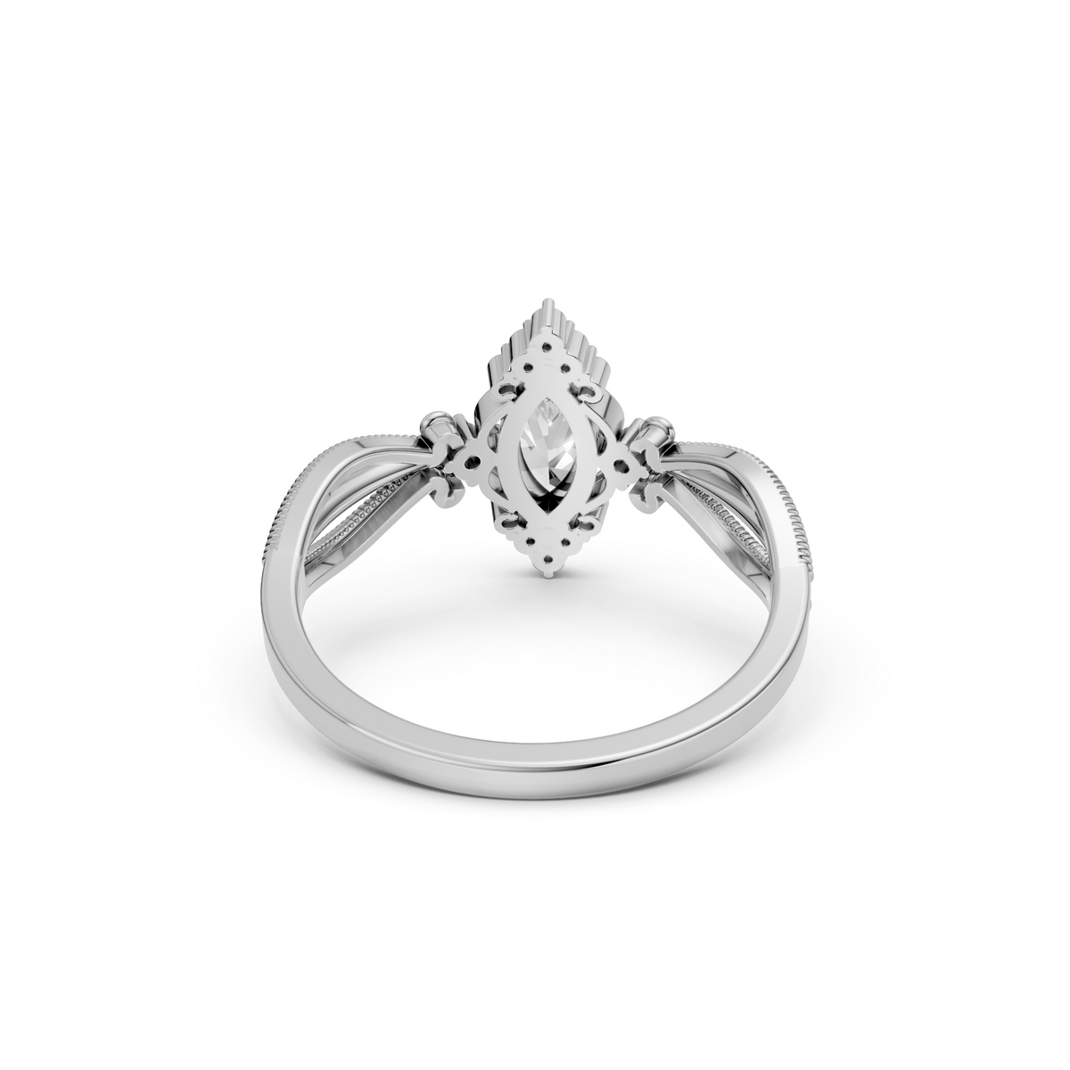 Elara Marquise Diamond Vintage Engagement Ring in Gold