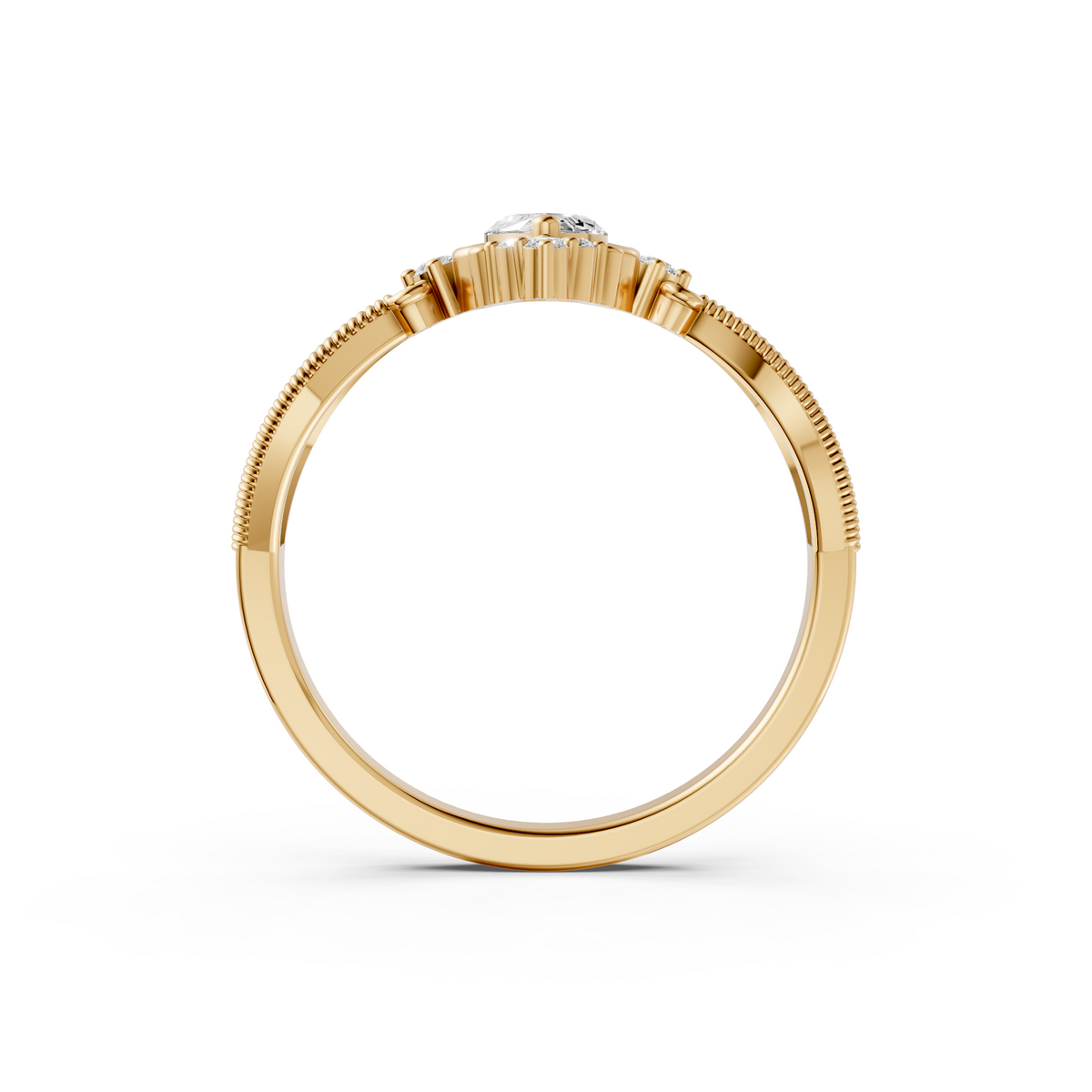 Elara Marquise Diamond Vintage Engagement Ring in Gold