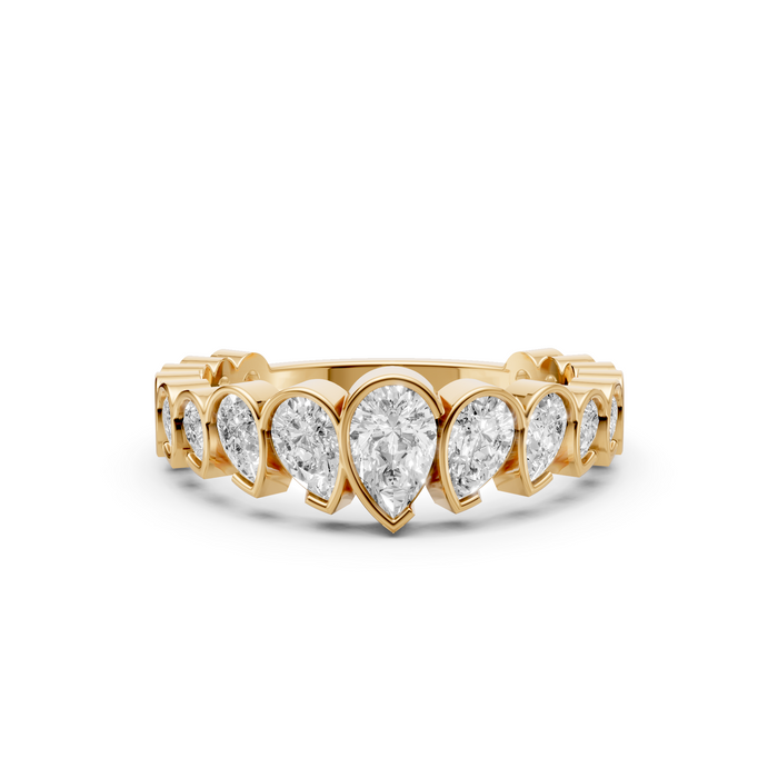 Celeste Pear Diamond Half Eternity Ring in 14K Yellow Gold