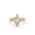 Wren Marquise Diamond Halo Pave Engagement Ring in Gold