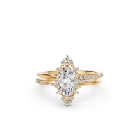 Wren Marquise Diamond Halo Pave Engagement Ring in Gold