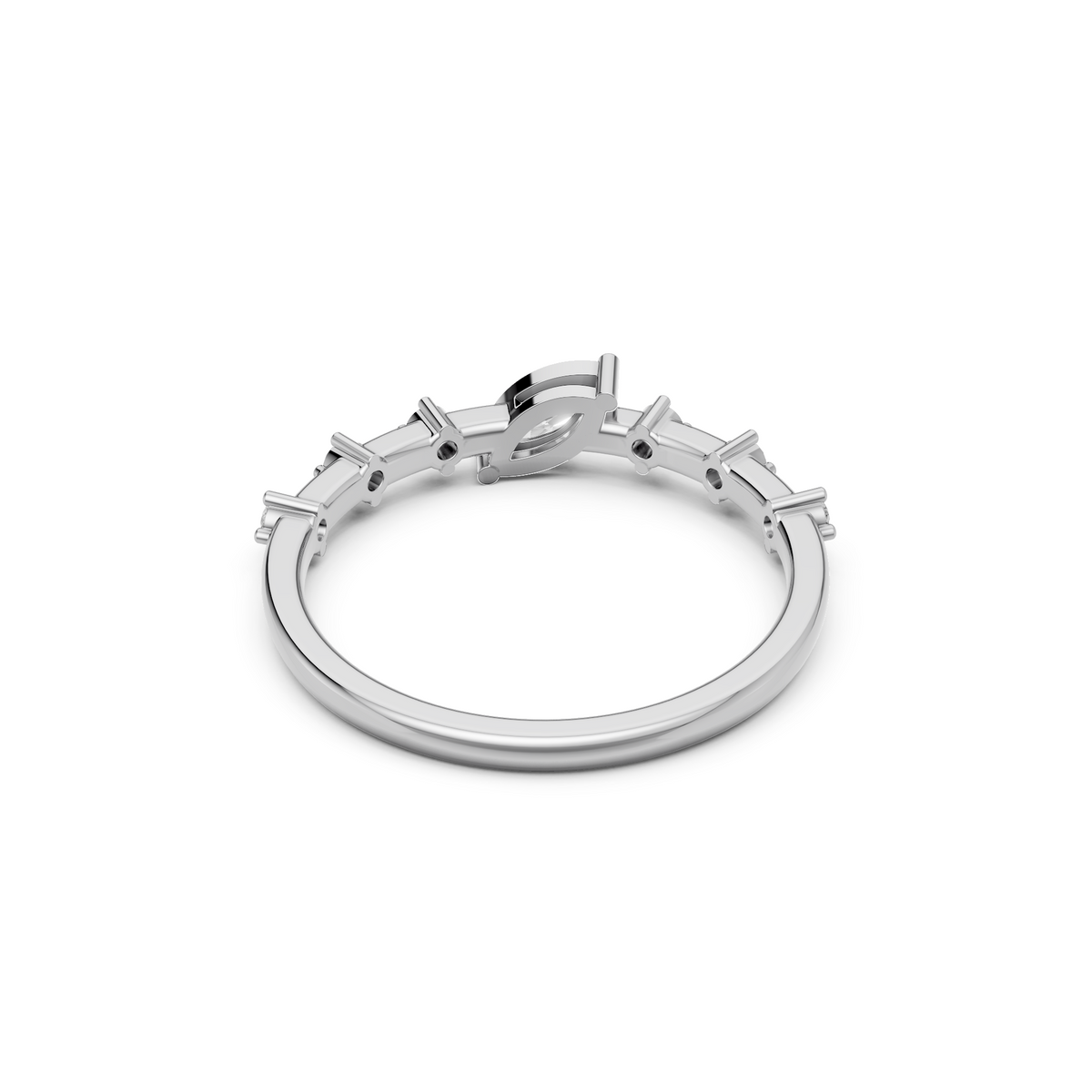 Elara Marquise Diamond Prong Set Engagement Ring in Gold