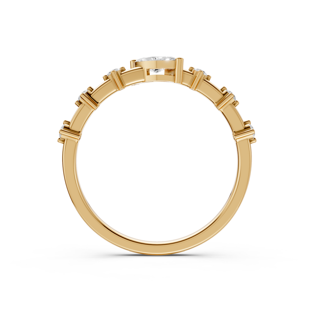 Elara Marquise Diamond Prong Set Engagement Ring in Gold