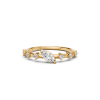 Elara Marquise Diamond Prong Set Engagement Ring in Gold