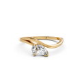 Crossover Two Twisted Marquise Lab Grown Diamond Curved Band
